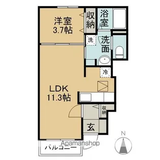 サンシャインB【1階】の間取り